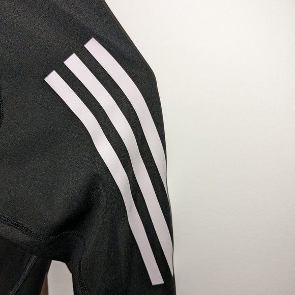 Adidas Alphaskin 3-Stripes L/S Climacool Shirt Black Men's Size - Picture 5 of 6